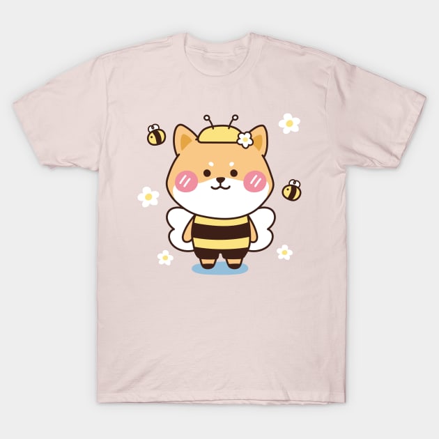 Cute shiba inu bee akita inu shibainu akitainu T-Shirt by crocozen